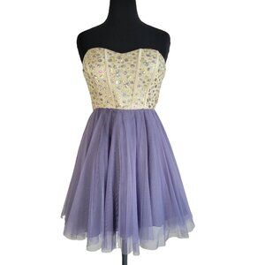 Nights by Teeze Me Corset Jewel Beaded Full Tulle skirt Party Dress 5